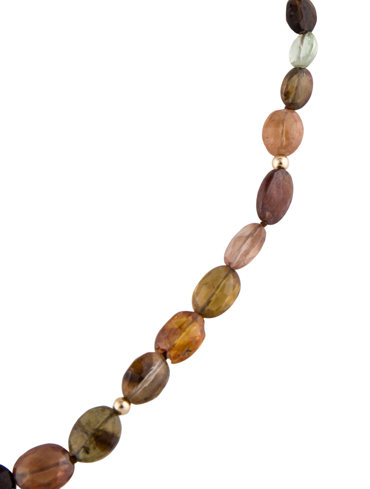 Necklace 14K Tourmaline & Zircon Bead Strand Necklace