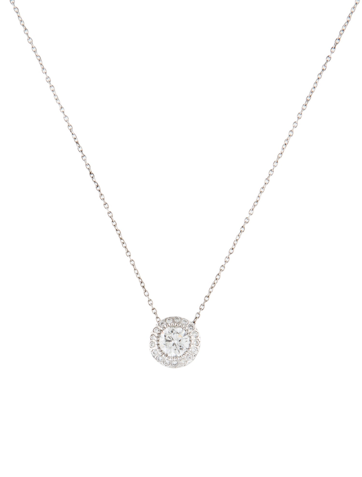 Necklace Platinum 1.12ctw Diamond Pendant Necklace