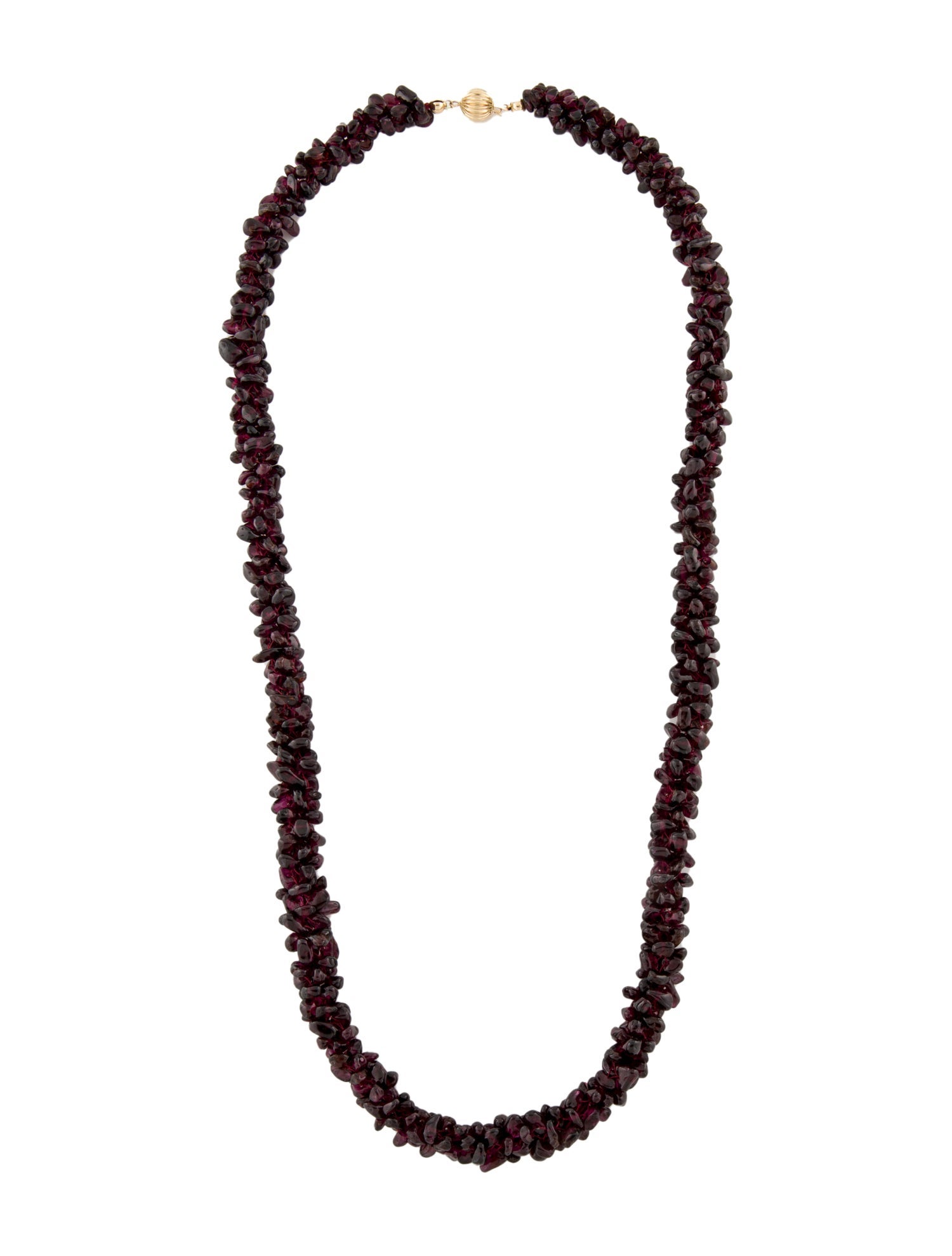 Necklace 14K Garnet Bead Strand Necklace