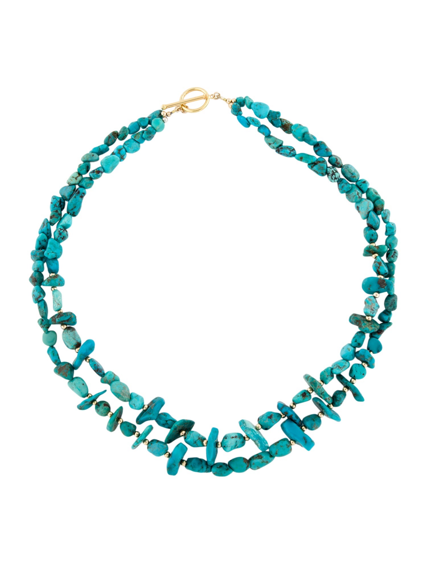 Necklace 14K Turquoise Double Strand