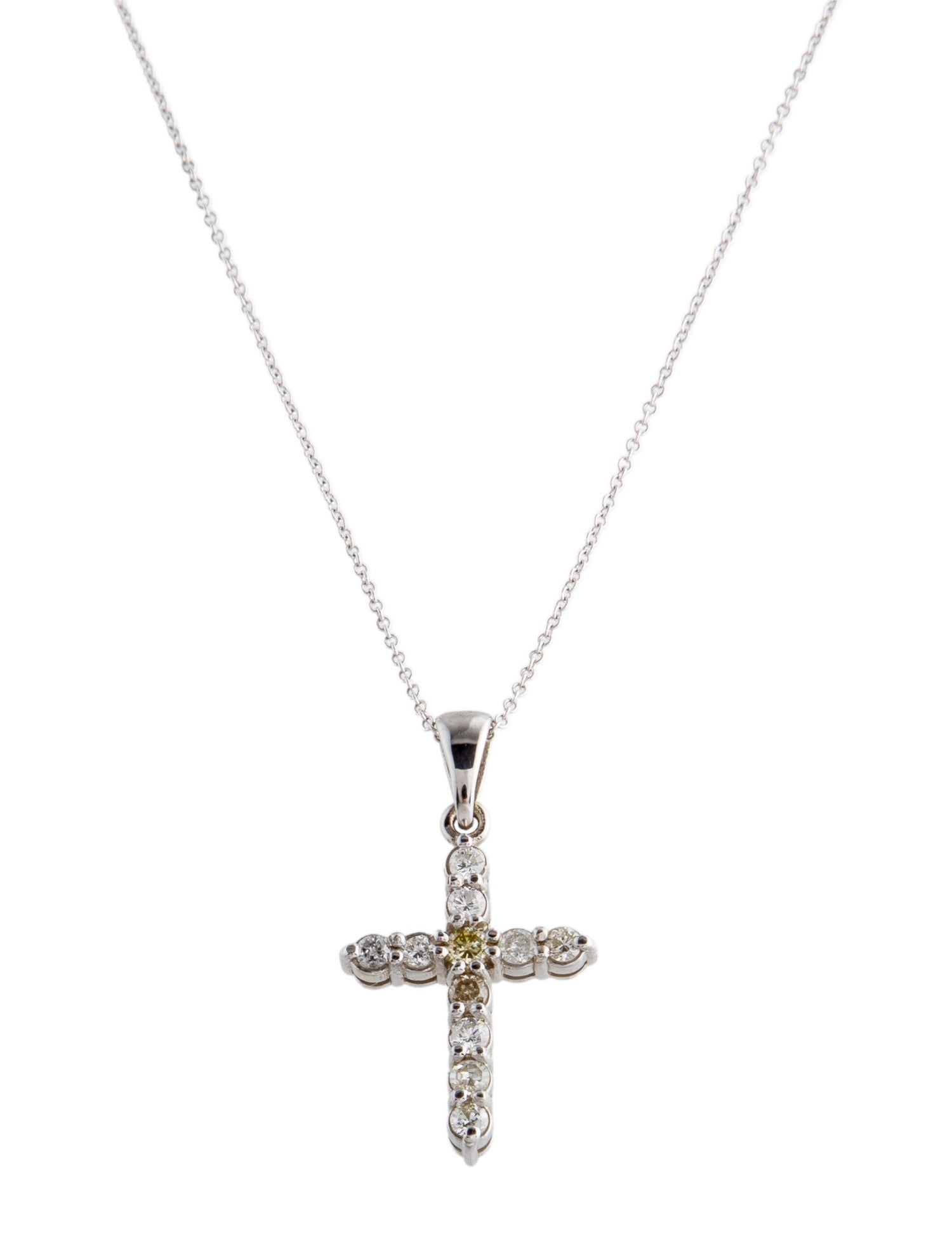 Necklace 14K Diamond Cross Pendant Necklace
