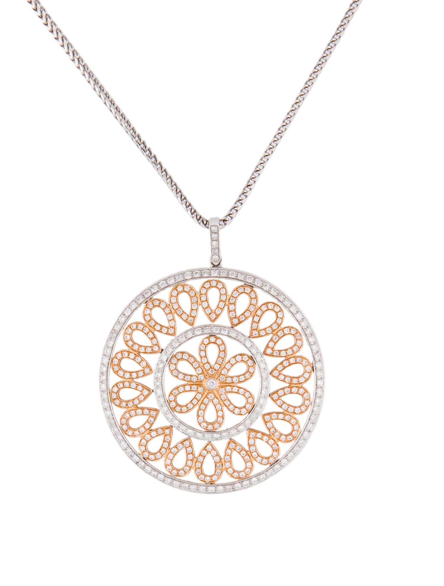 Necklace 18K 1.18ctw Diamond Pendant Necklace