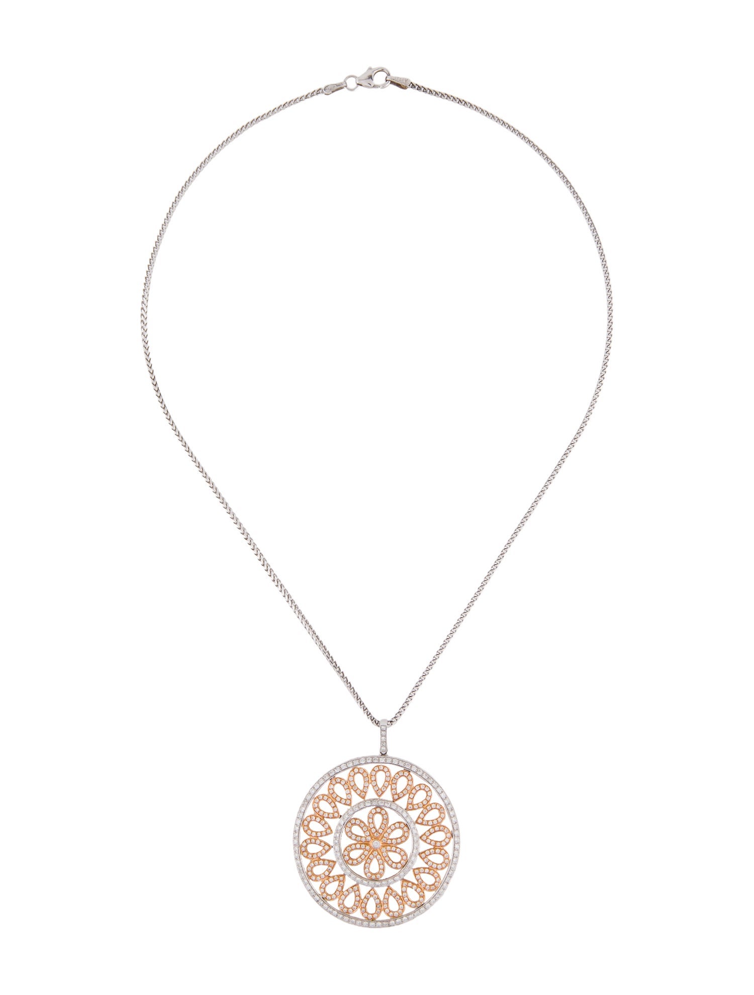 Necklace 18K 1.18ctw Diamond Pendant Necklace