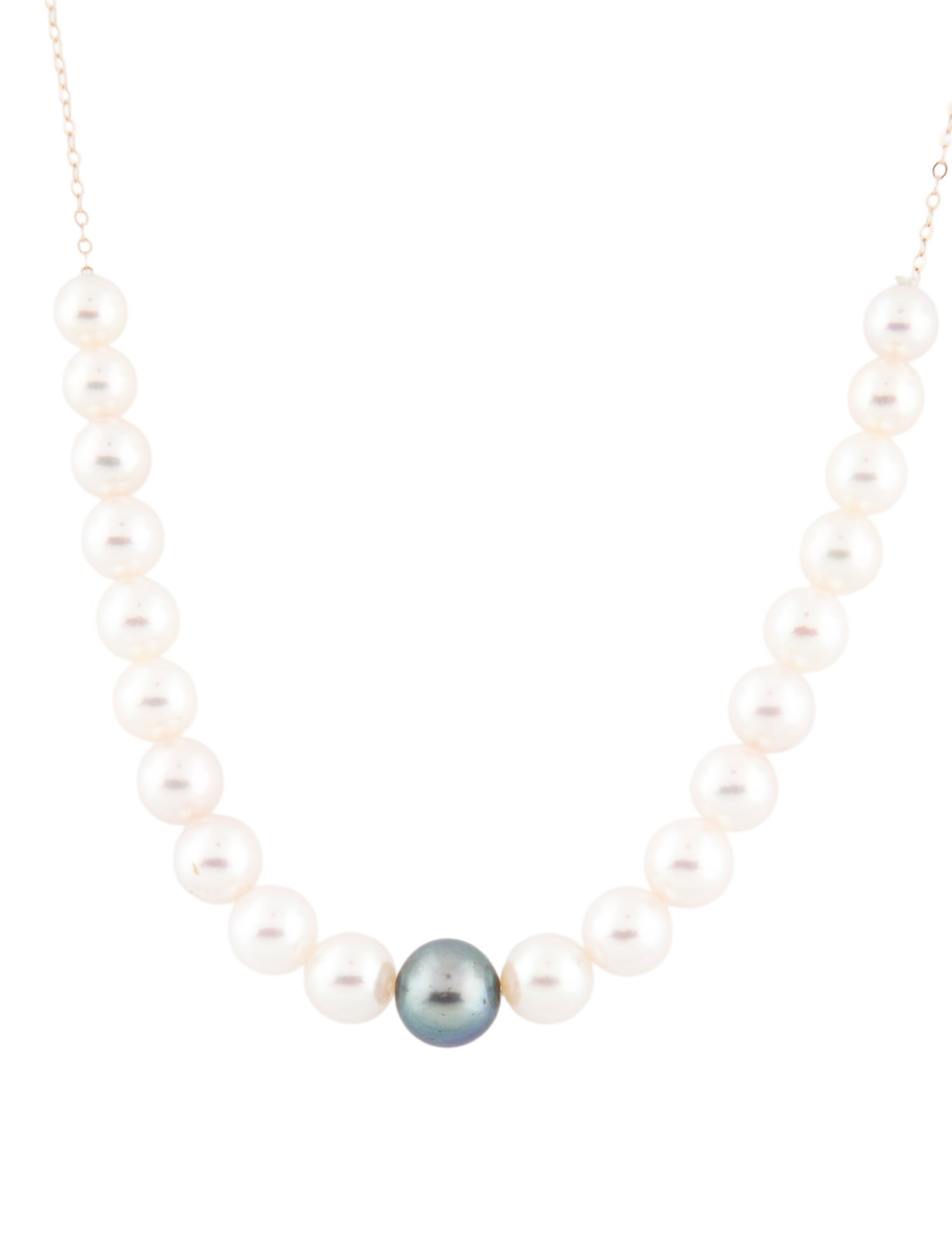 Necklace 14K Pearl Station Link