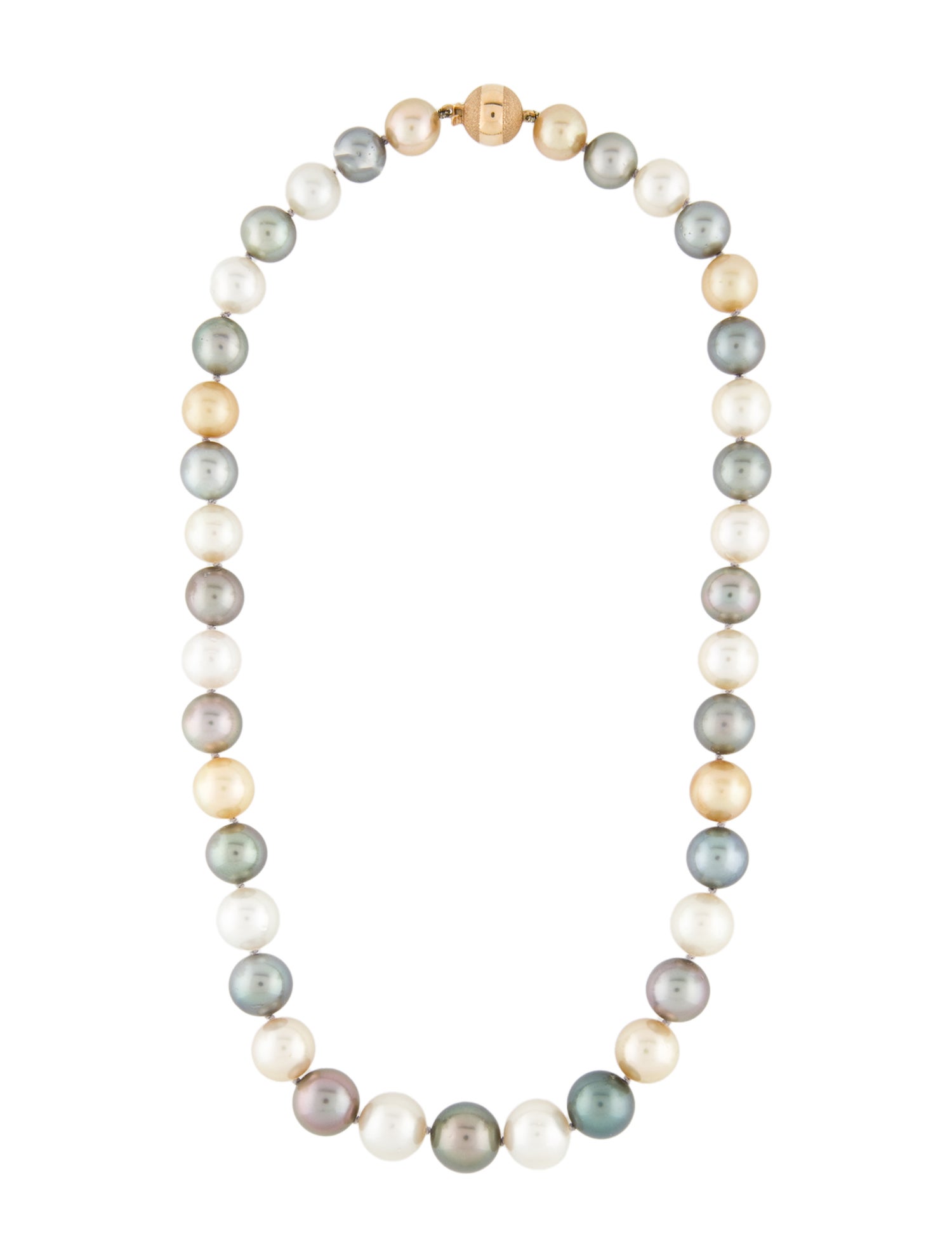 Necklace 18K Multi-Color Pearl Bead Strand