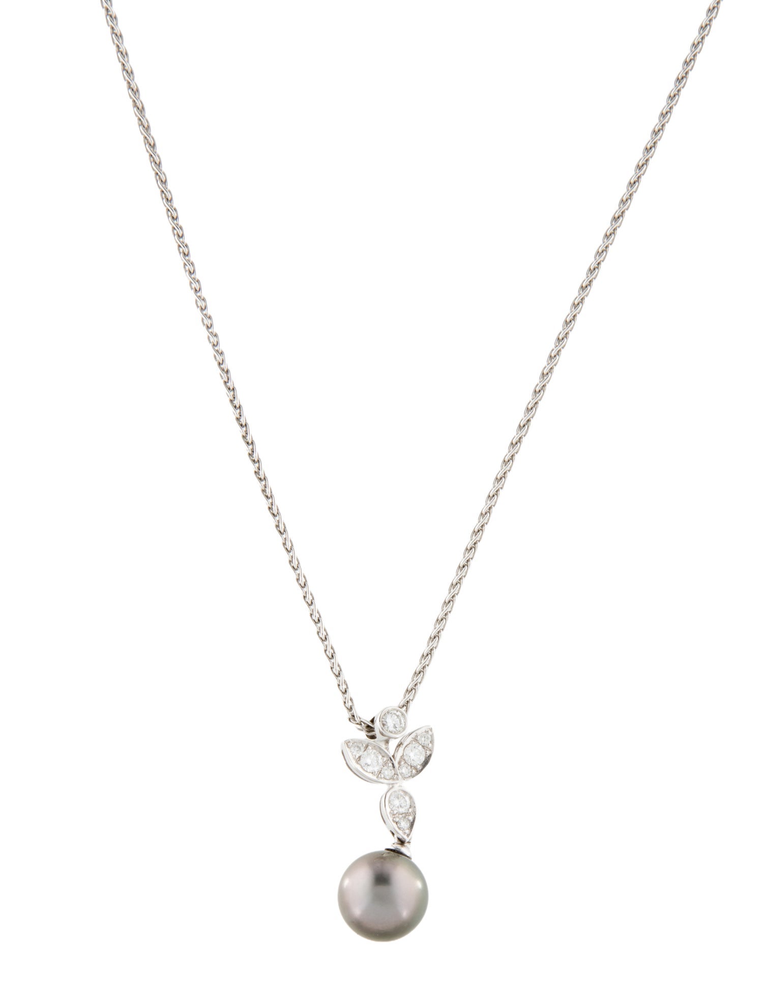 Necklace 18K Pearl & Diamond Pendant