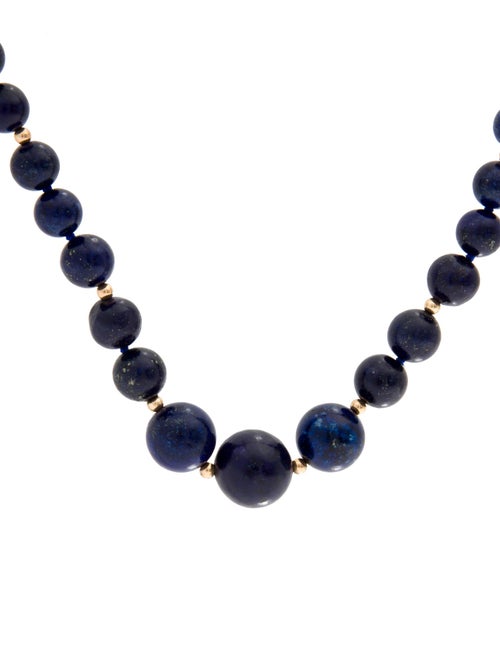 Necklace 14K Lapis Lazuli Bead Strand Necklace