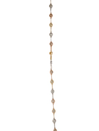 Necklace 14K 7.51ctw Diamond Tricolor Station Necklace