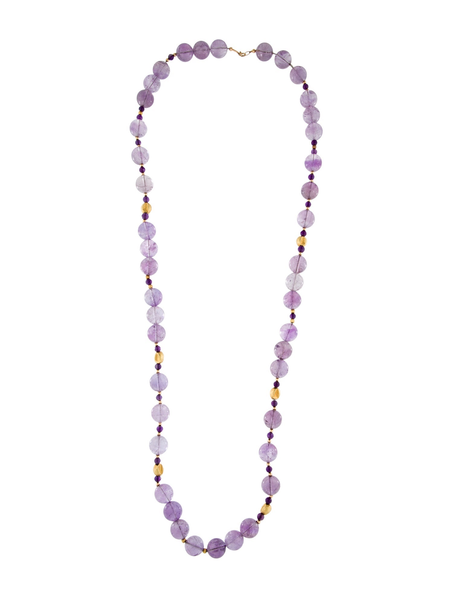 Necklace 18K Amethyst Bead Strand Necklace