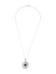 Necklace 18K 1.22ct Sapphire & Diamond Flower Pendant Necklace
