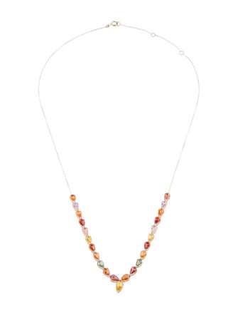 Necklace 14K 5.48ctw Multi-Colored Sapphire Collar Necklace