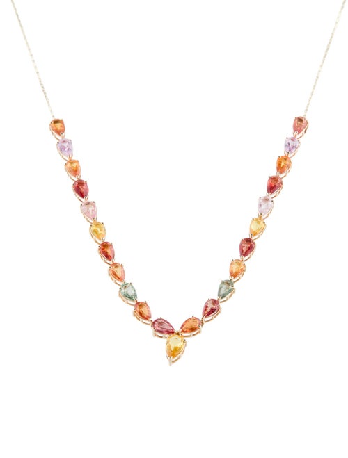 Necklace 14K 5.48ctw Multi-Colored Sapphire Collar Necklace
