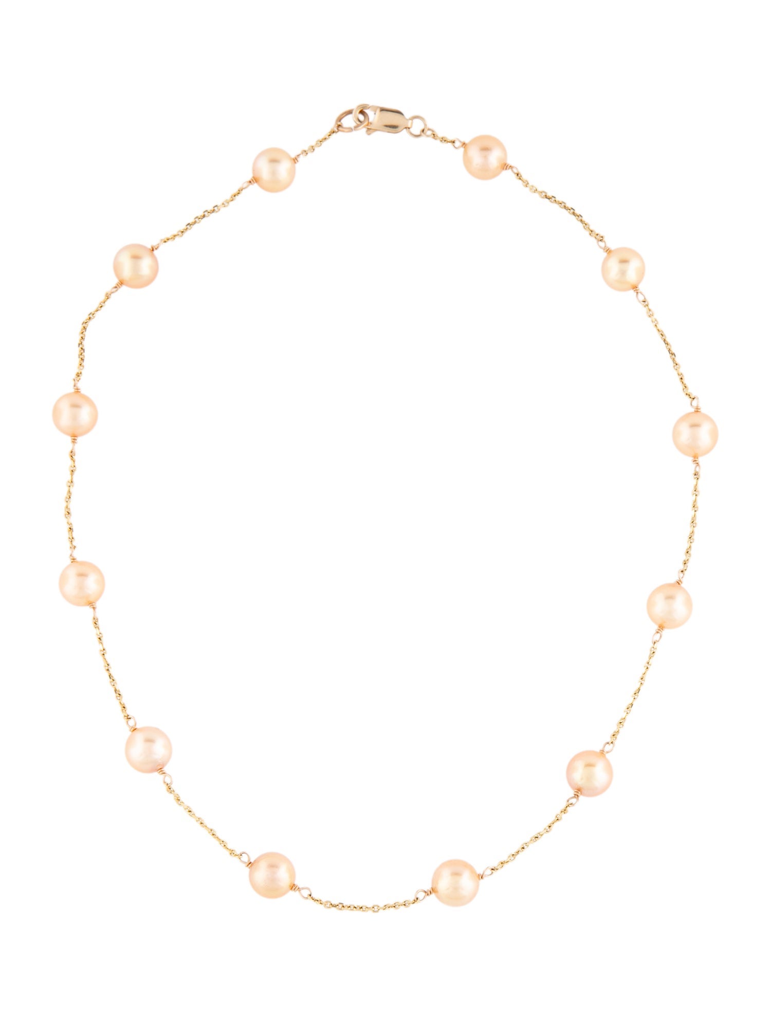 Necklace 14K Pearl Station Necklace