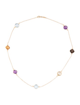 Necklace 14K Multi-Stone Station Necklace