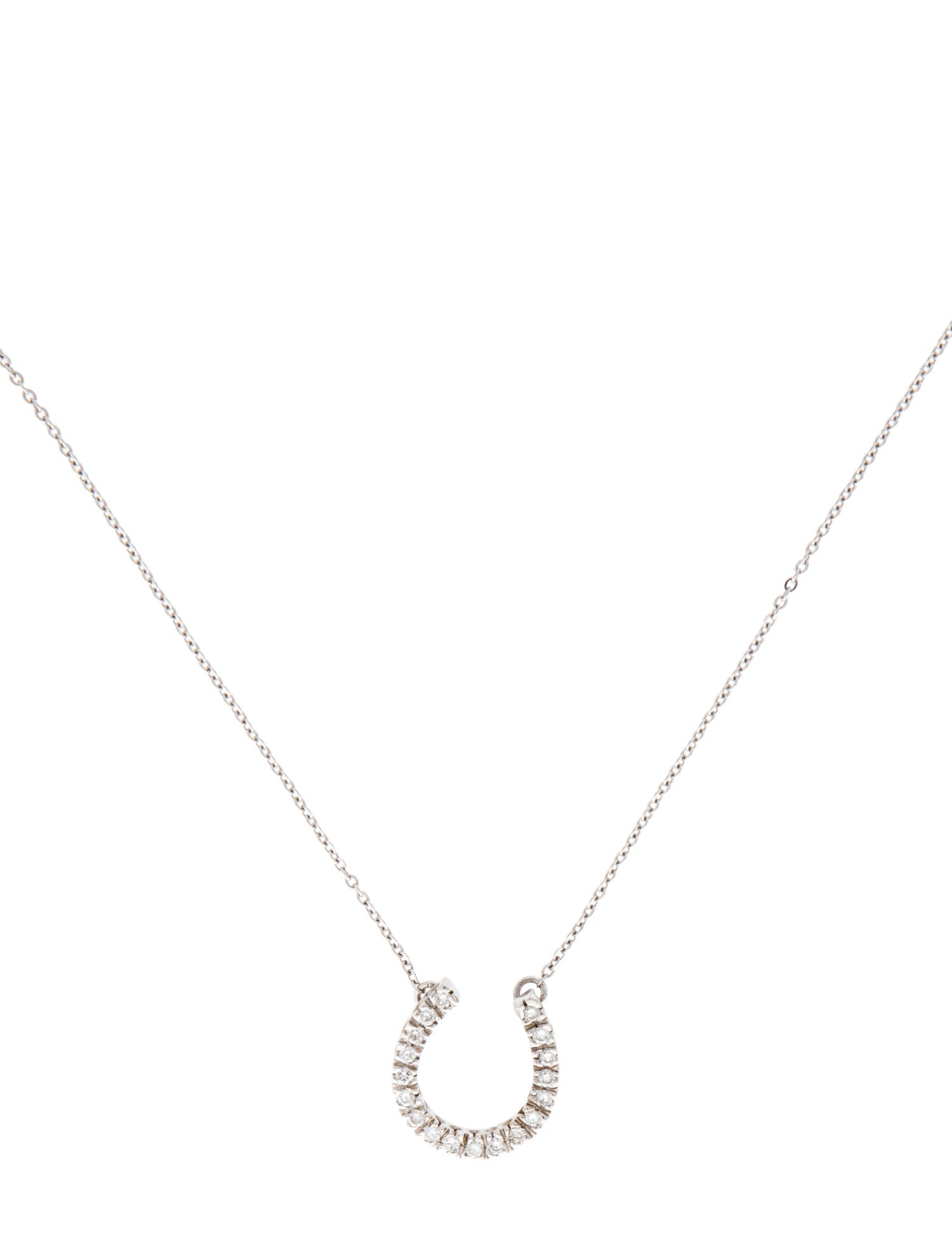 Necklace 14K Diamond Horseshoe Pendant Necklace