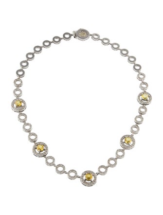 Necklace 18K 4.09ctw Sapphire & Diamond Collar Necklace