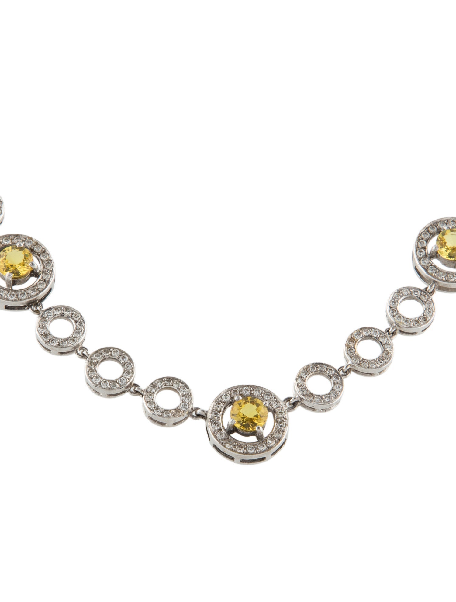 Necklace 18K 4.09ctw Sapphire & Diamond Collar Necklace