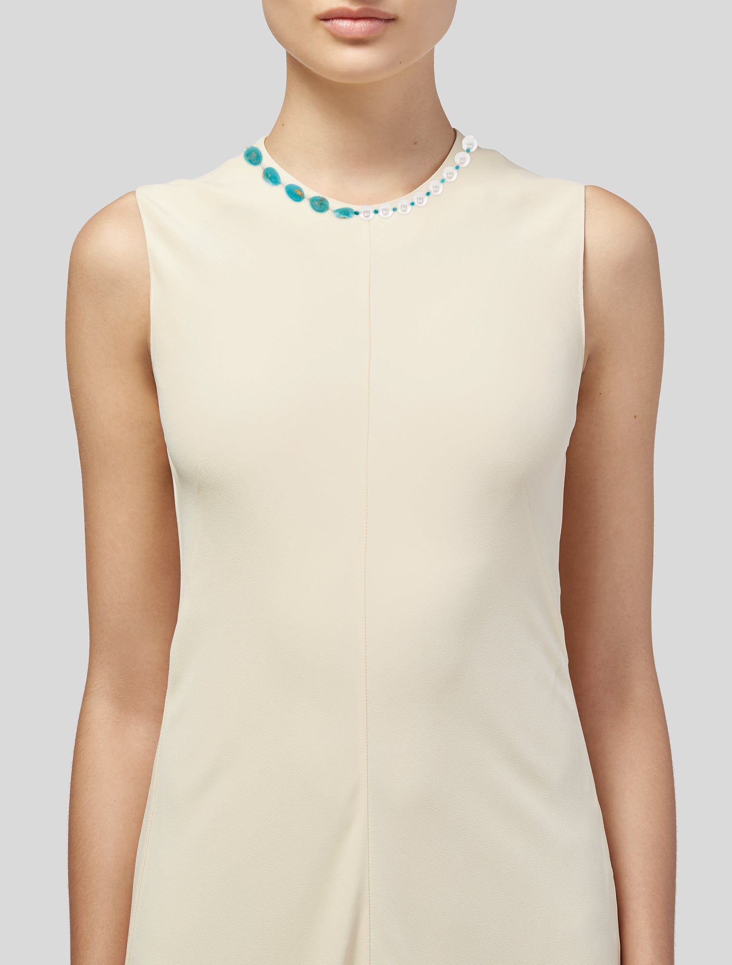 Necklace 14K Dyed Pearl & Turquoise Bead Strand