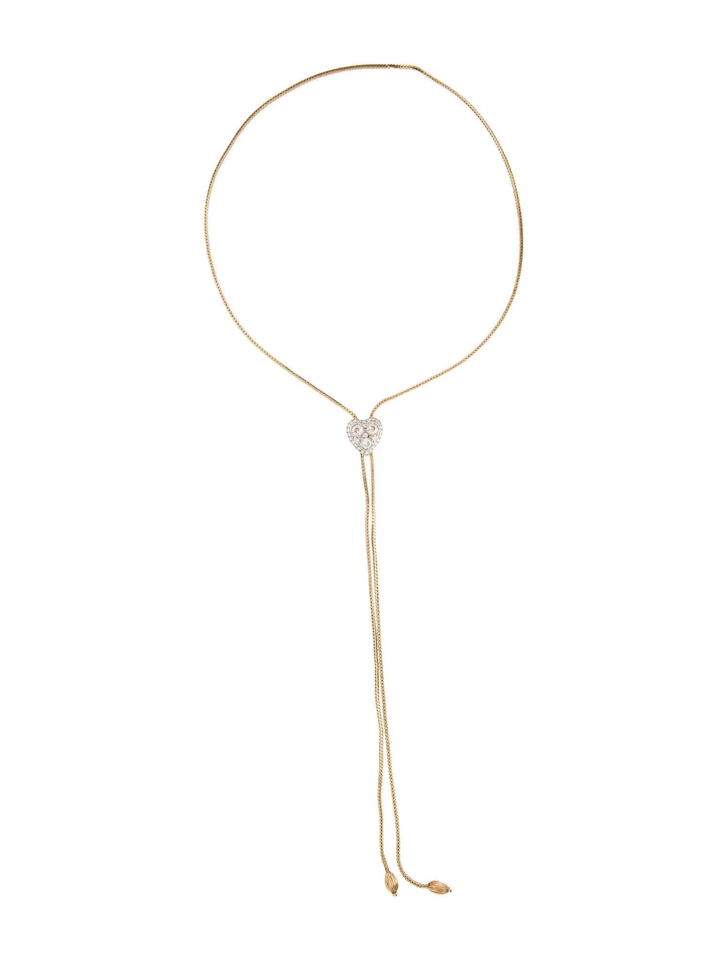 Necklace 14K 2.16ctw Diamond Heart Bolo