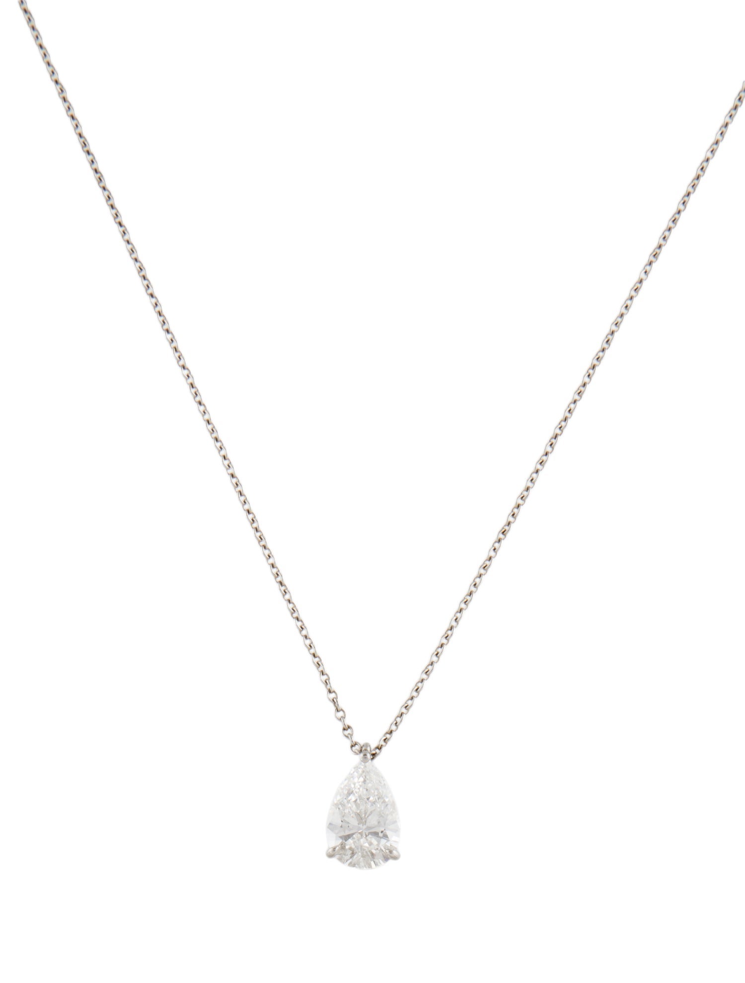 Necklace Platinum 1.28ct Diamond Solitaire Pendant Necklace