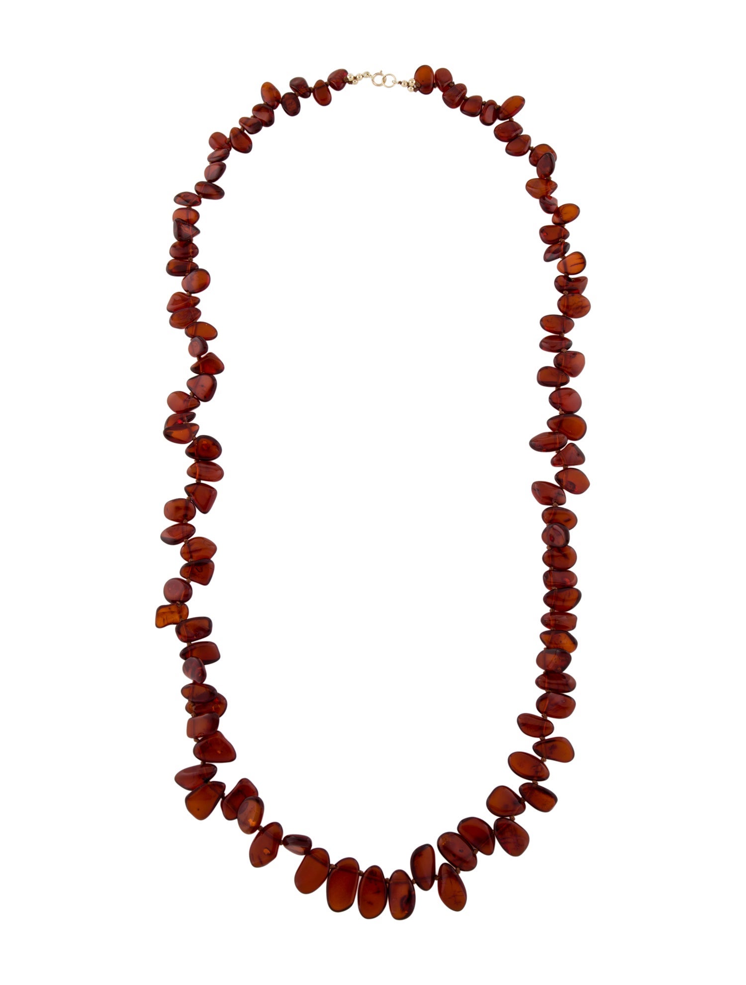 Necklace 14K Amber Bead Strand Necklace