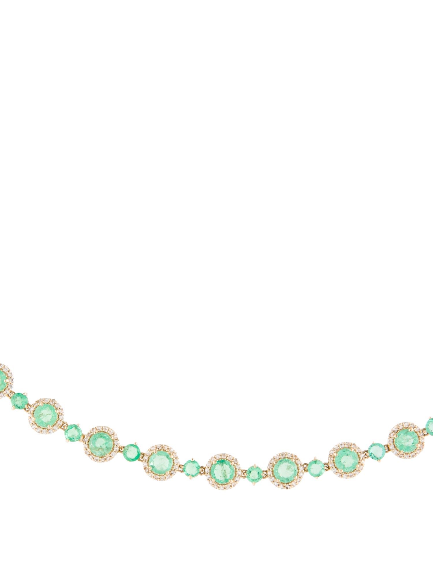 Necklace 14K 3.39ctw Emerald & Sapphire Collar Necklace