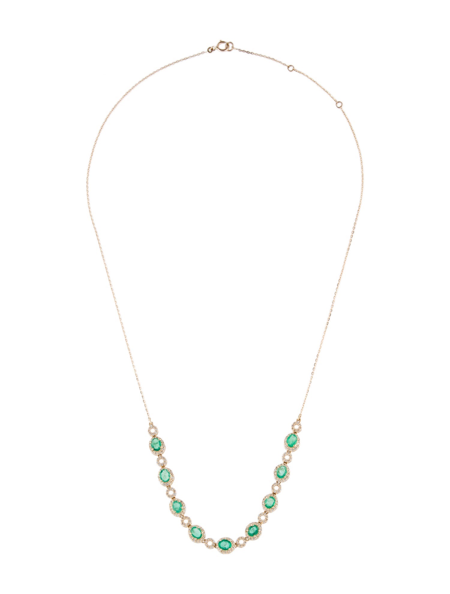Necklace 14K 1.44ctw Emerald & Sapphire Collar Necklace