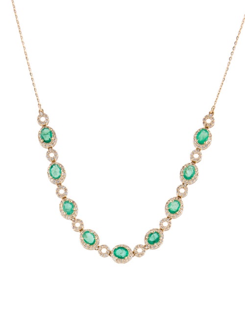 Necklace 14K 1.44ctw Emerald & Sapphire Collar Necklace