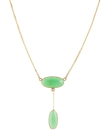 Necklace 14K 14.20ctw Chrysoprase Lavalier Necklace