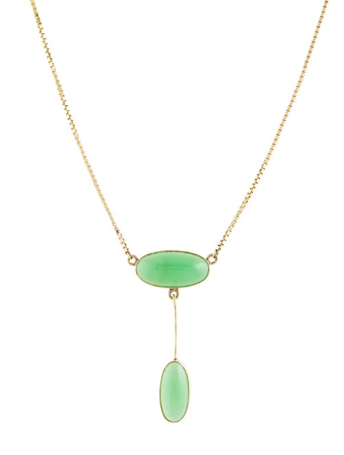 Necklace 14K 14.20ctw Chrysoprase Lavalier Necklace