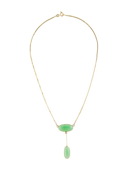 Necklace 14K 14.20ctw Chrysoprase Lavalier Necklace