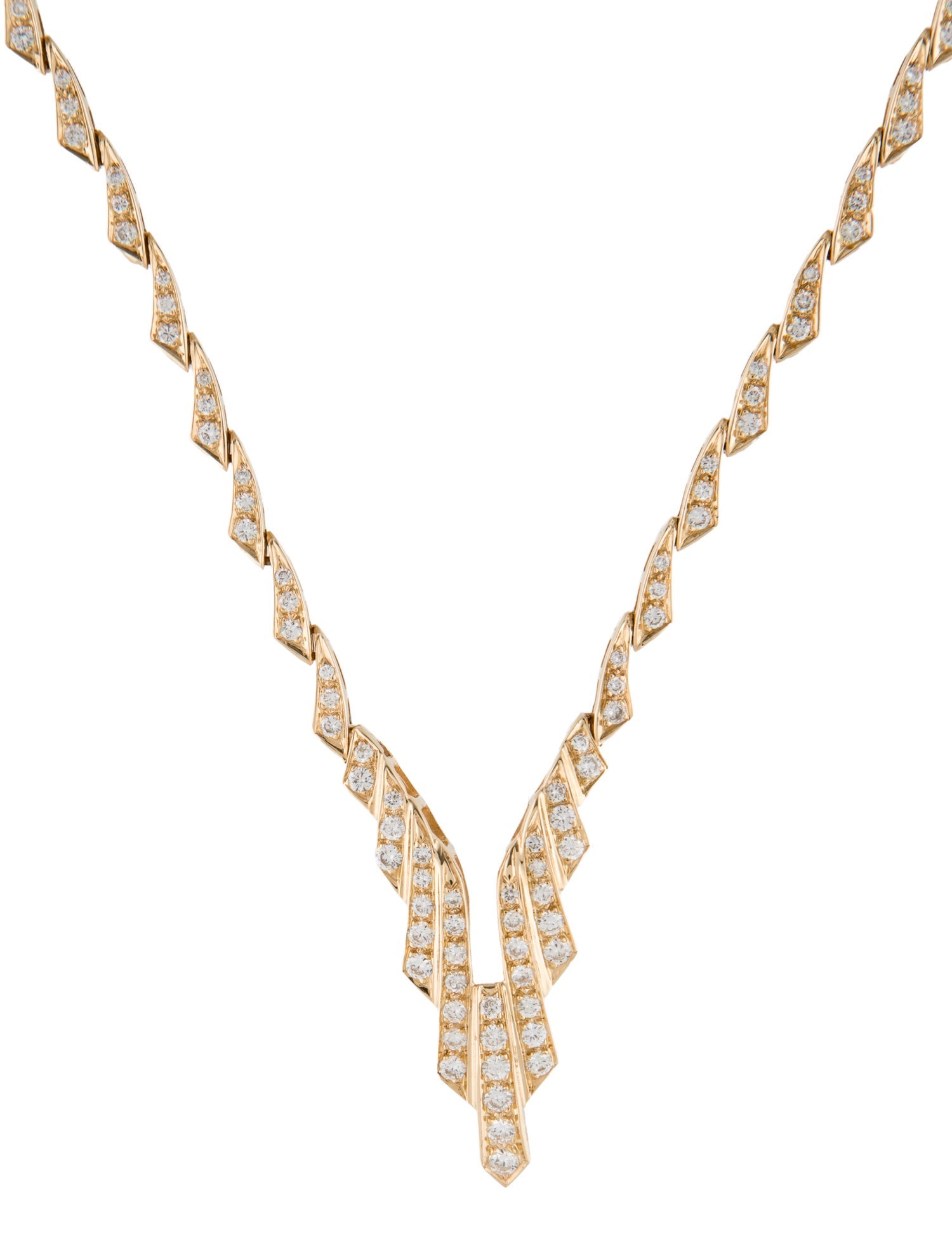 Necklace 14K 1.80ctw Diamond V Collar