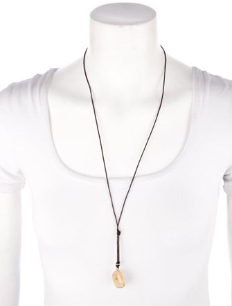 Necklace 10K Rutilated Quartz Drop Pendant Lariat Necklace