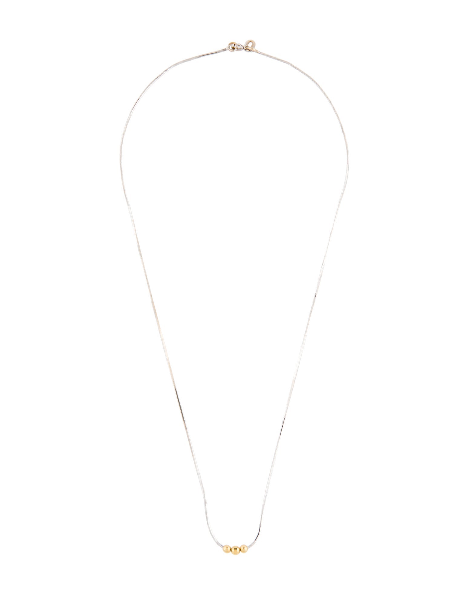 Necklace 18K Two-Tone Faceted Ball Station Chain Necklace