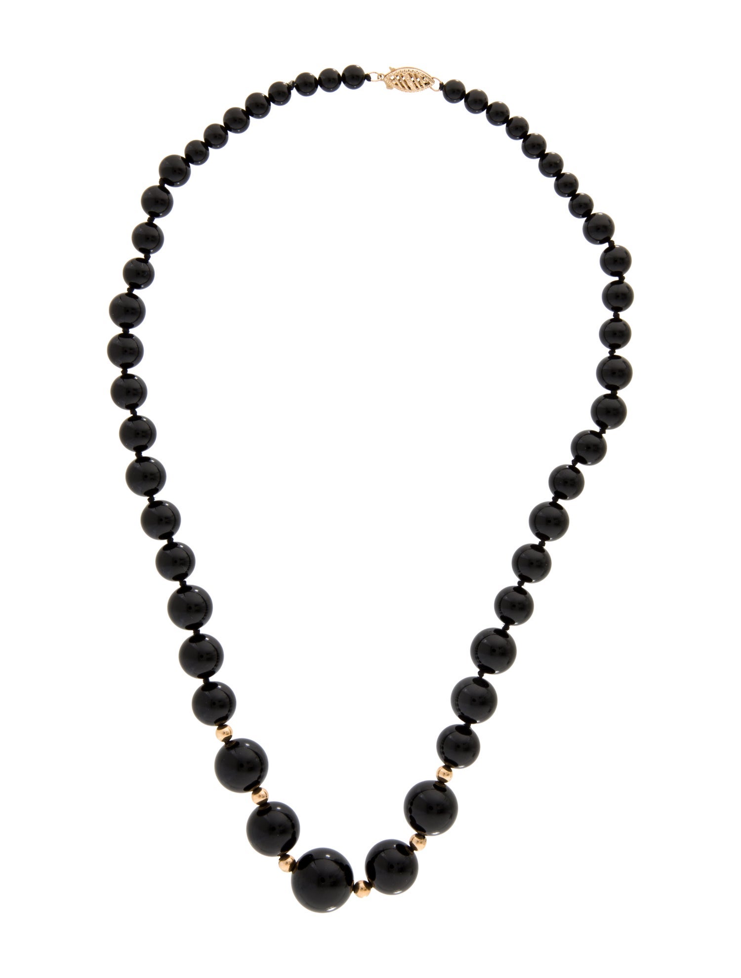 Necklace 14K Onyx Bead Strand