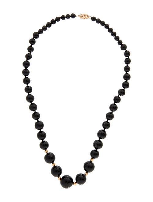 Necklace 14K Onyx Bead Strand