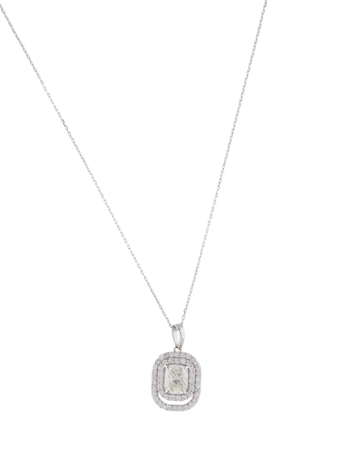 Necklace 14K 1.62ctw Lab-Grown Diamond Halo Pendant