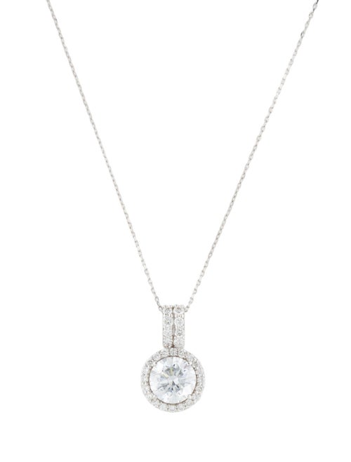 Necklace 14K 2.13ctw Lab-Grown Diamond Halo Pendant Necklace