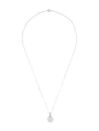 Necklace 14K 2.13ctw Lab-Grown Diamond Halo Pendant Necklace