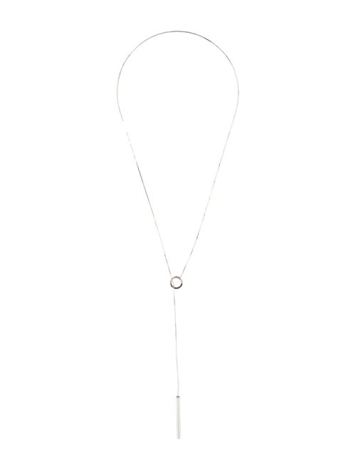 Necklace 14K Open Circle & Bar Lavalier Necklace