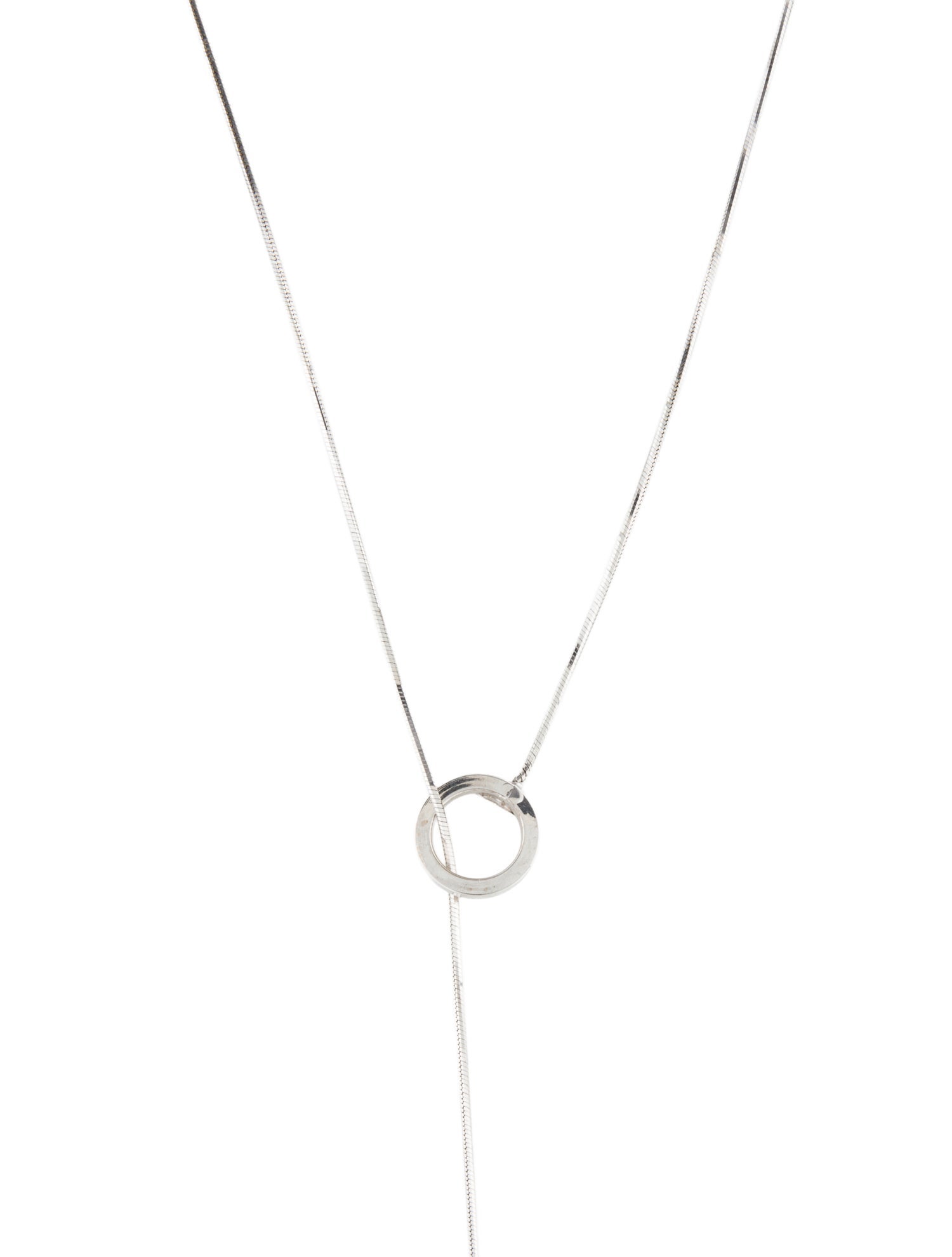 Necklace 14K Open Circle & Bar Lavalier