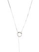Necklace 14K Open Circle & Bar Lavalier Necklace