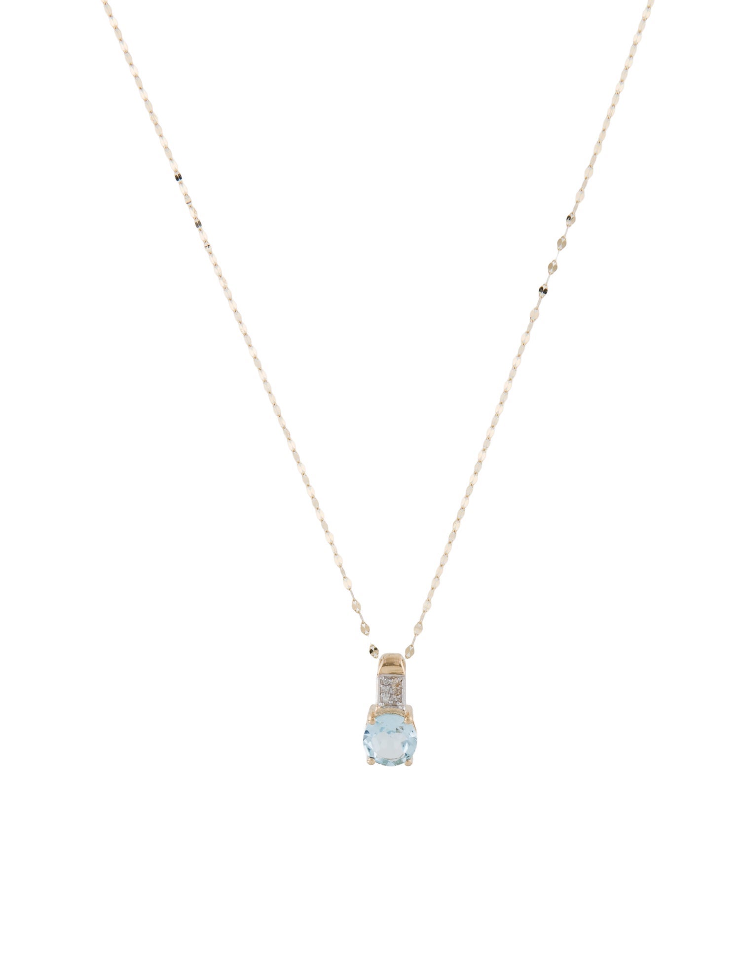 Necklace 14K 1.13ct Topaz & Diamond Pendant Necklace