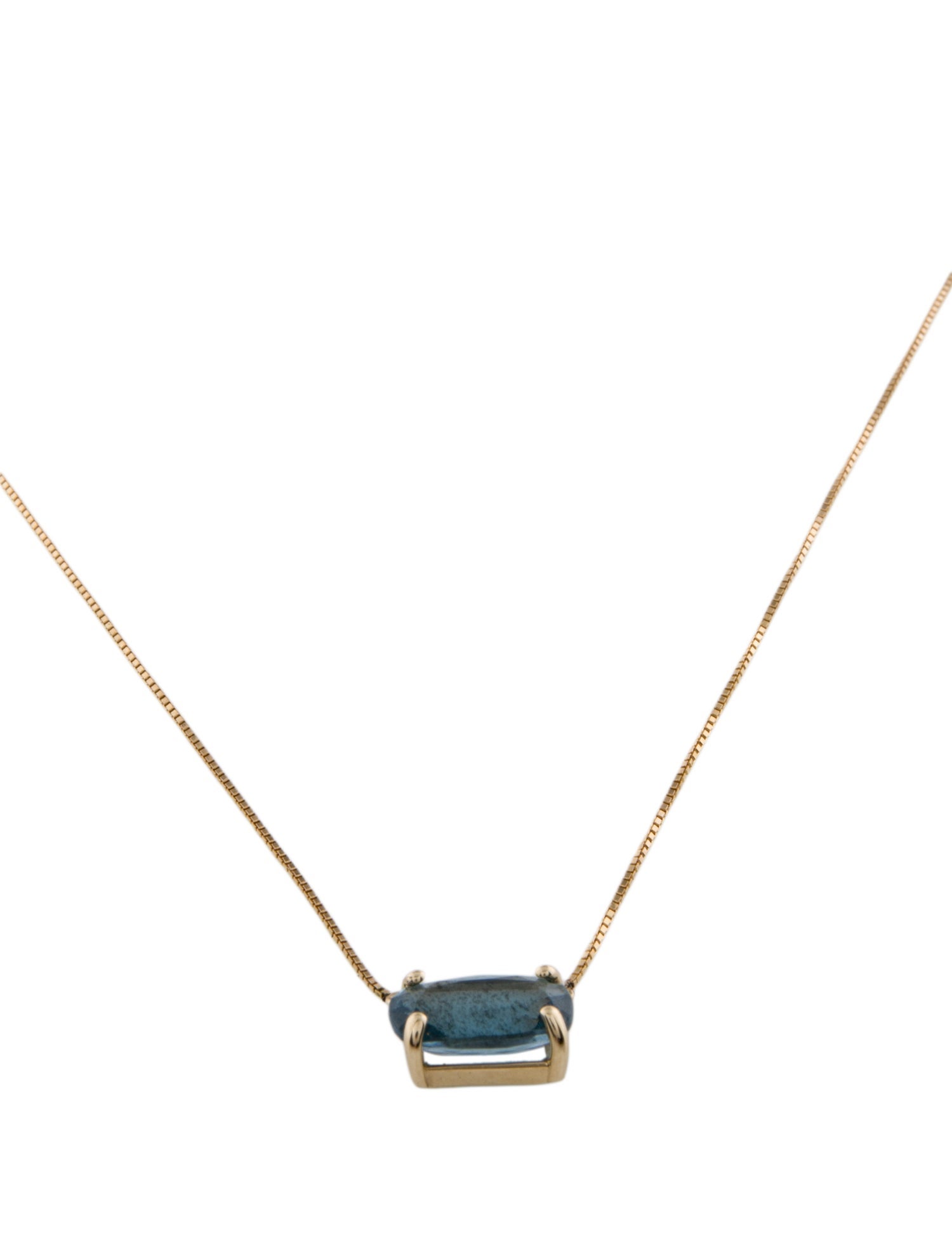 Necklace 14K 1.54ctw Aquamarine Pendant Necklace