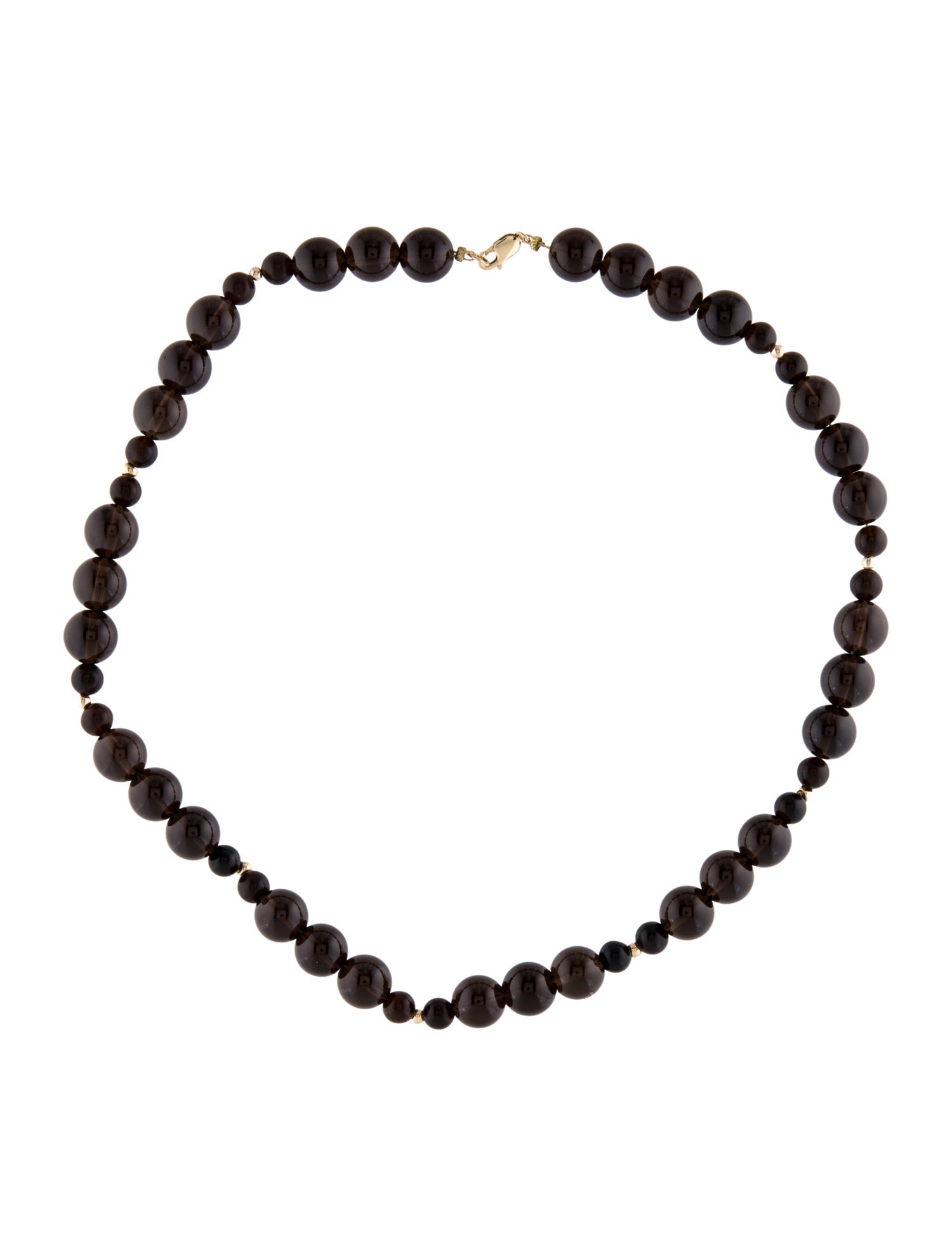 Necklace 14K Smoky Quartz Bead Necklace
