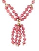 Necklace 14K Rhodochrosite Bead Tassel Necklace