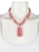 Necklace 14K Rhodochrosite Bead Tassel Necklace