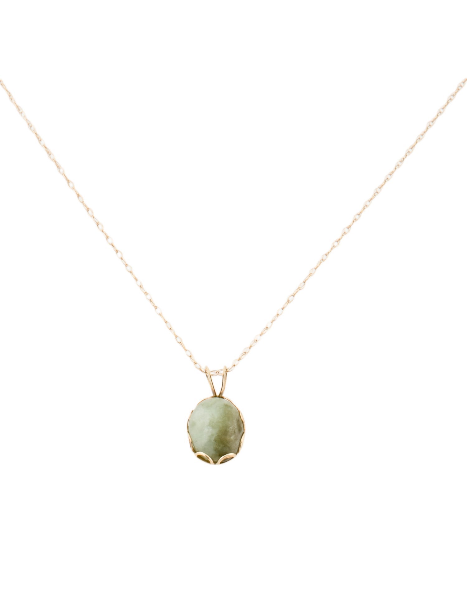 Necklace 14K 2.53ct Jadeite Pendant Necklace