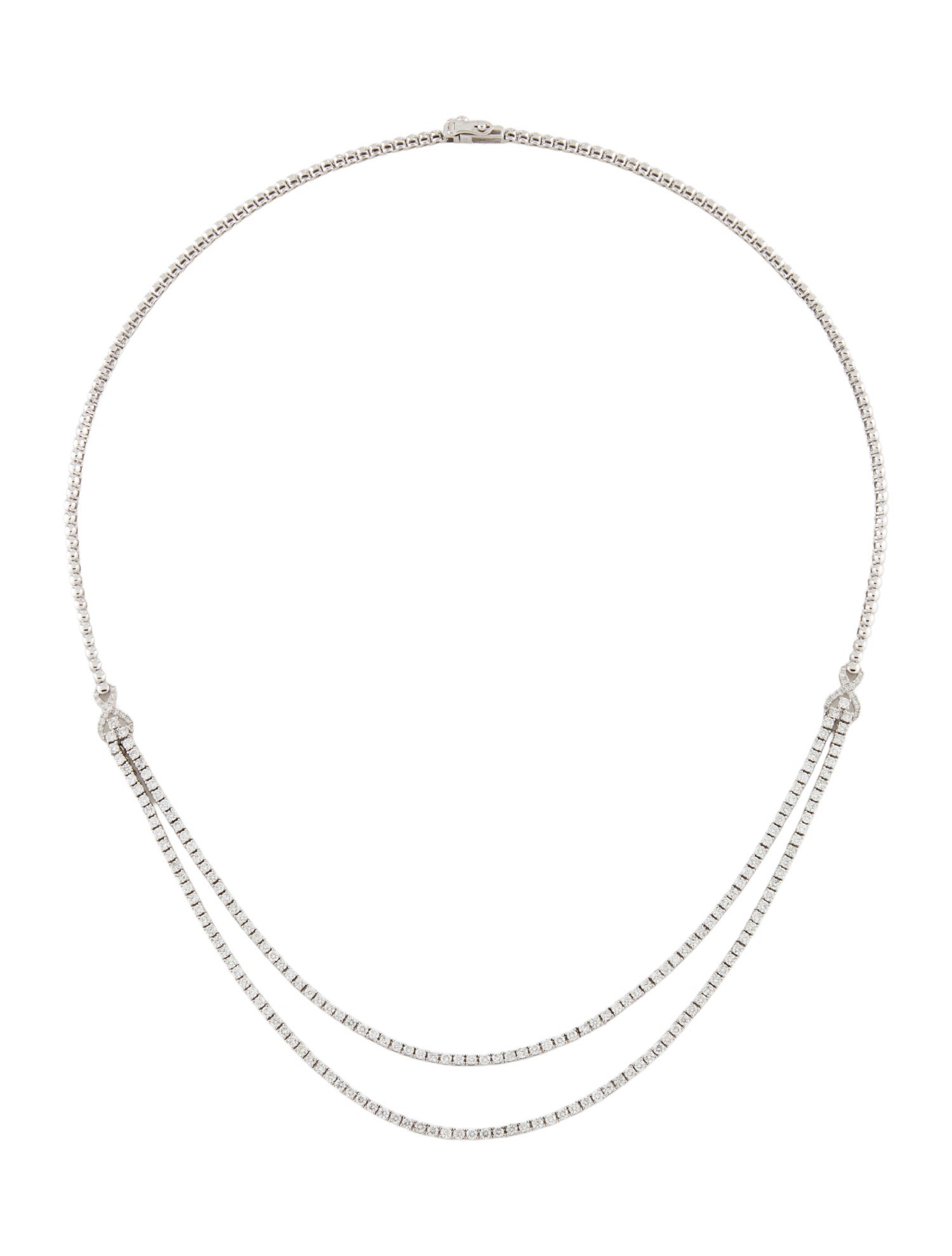 Necklace 14K 3.50ctw Diamond Double Strand Collar Necklace