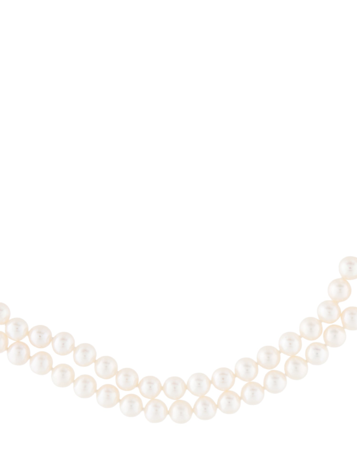 Necklace 14K Pearl & Diamond Double Strand
